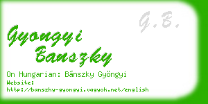 gyongyi banszky business card